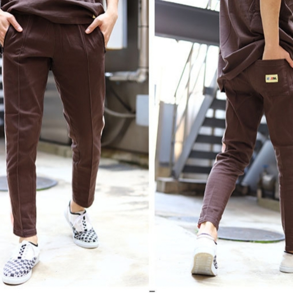 EPTM | Tapered Pants Unisex Street Style Bi-color Plain Cotton Size 34